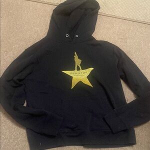 Hamilton Musical Black Hoodie with Gold Star Graphic